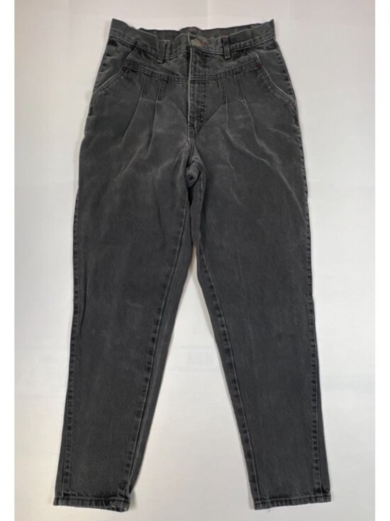 CHIC Denim - Vintage Chic Women 16 Average Black High Rise Tapered Mom Jeans Made in USA